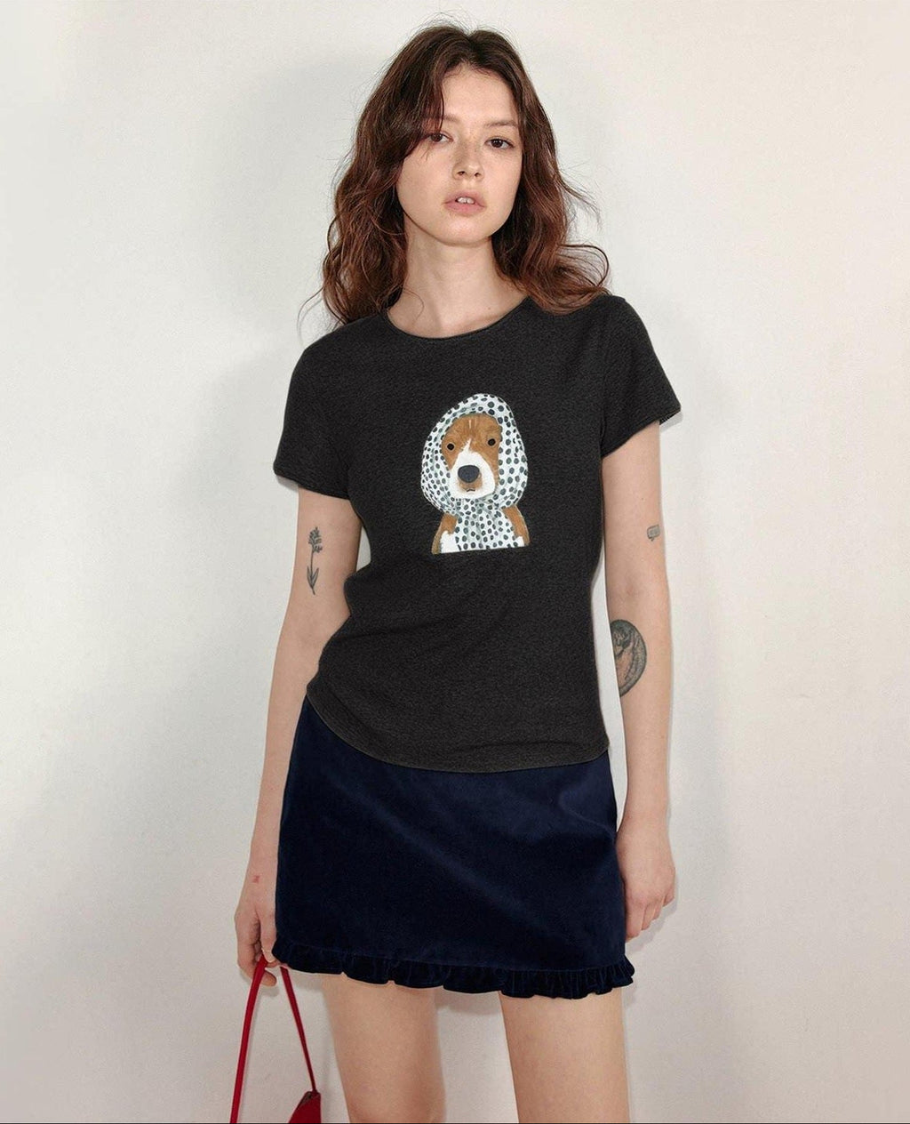 fano Viscose Blend Korean Slim Fit Crew Neck Animal Print Women Short Sleeve T-Shirts