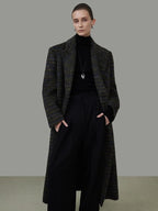 unspoken Warm Thick Double Breasted Long Loose Fit Minimalist Office Charcoal Wool Coats