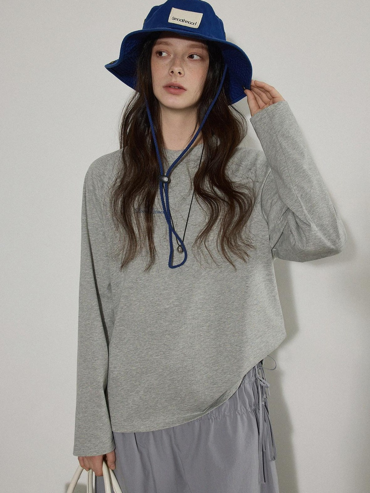 Lofi choose Soft 100 Percent Cotton Relaxed Raglan Lettered Print Women Long Sleeve T-Shirts