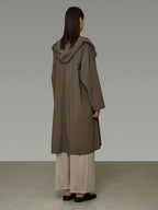 unspoken Viscose Blend Loose Fit Single Breasted Minimalist For Women Brown Long Coats