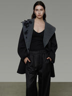 unspoken Warm Thick Minimal Commuter Loose Fit Lapel Women Sheep Wool Blend Wool Coats