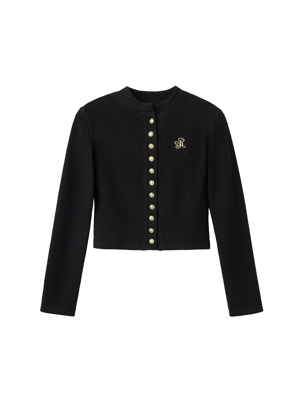 ikyou Stretch Cotton Blend Slim Fit Button 3D Applique Casual Women Knit Cardigans