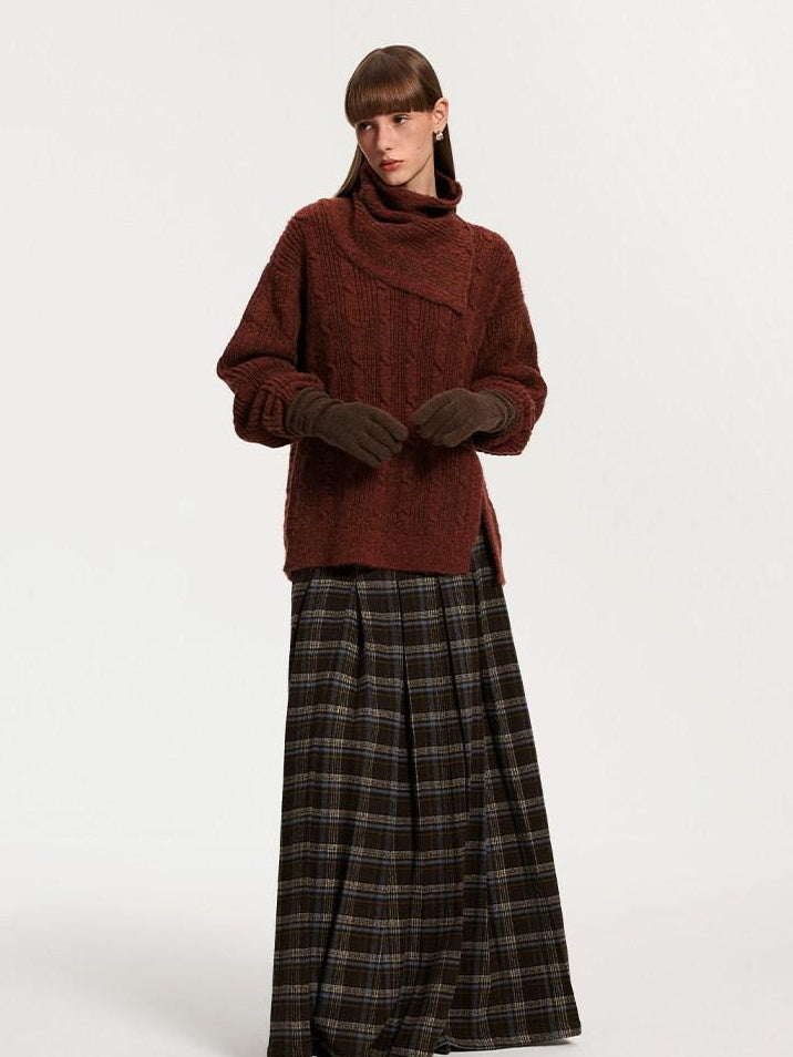 someone sometimes Vintage Red Turtleneck Commuter Pullover Knitwear Acrylic Wool Sweaters