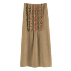 someonesometimes Wool Blend Lined Vintage Straight Mid Hidden Zip Casual Women Maxi Skirts