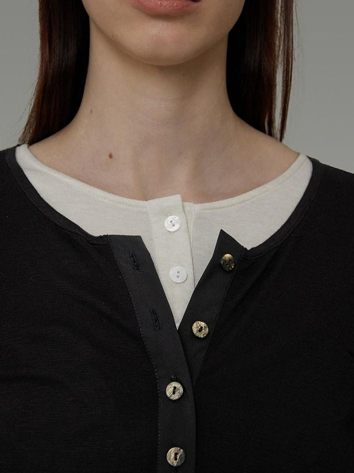 unspoken Modal Blend Colorblock Slim Fit Round Neck Pullover Women Knitwear Sweaters