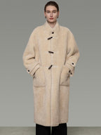 unspoken Warm Faux Fur Lined Vintage Loose Fit Stand Collar Women Daily Long Coats