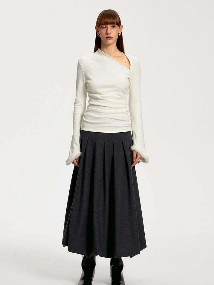 someone sometimes Elegant Office Pullover Regular Women Solid Cream Charcoal Knitwear Sweaters