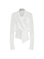 unspoken Shape Retaining Relaxed Slim V-neck Button Long Sleeve Women Polyester Blouses