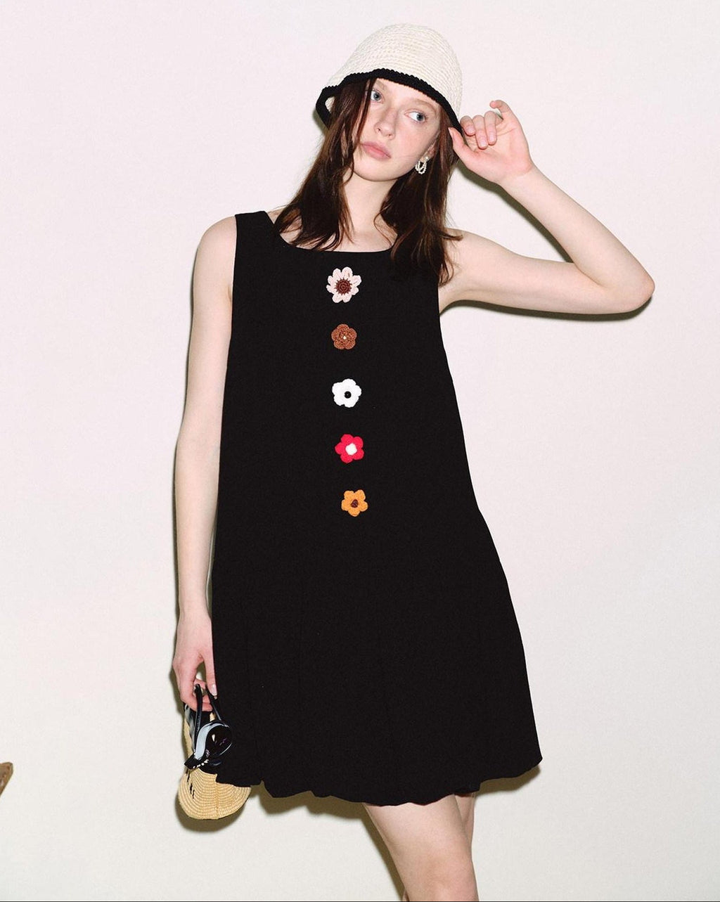 fano Linen Sleeveless A Line Bubble Natural Waist Korean Casual Women Midi Dresses