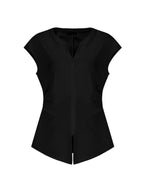 unspoken Soft Cotton V-neck Slim Fit Minimalist Women Black White Off Shoulder Crop Tops