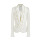 unspoken_Lyocell_Asymmetric_Slim_Fit_Distressed_V-neck_Pullover_Women_Cream_Blouses_MISSTT