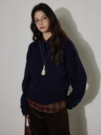 Lofi choose Brushed Cotton Vintage Loose Fit Collared Longsleeve Womens Red Plaid Shirts