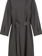 fano Cotton Lyocell Mid Length Single Breasted Straight Women Brown Trench Coats