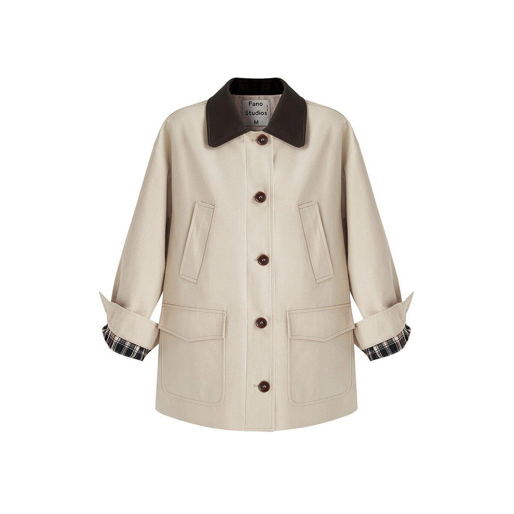fano_Patchwork_Loose_Fit_Korean_Casual_100_Percent_Cotton_Green_Khaki_Short_Coat_MISSTT