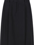fano Shape Retaining High Waist Pleated A Line Casual Women Cotton Maxi Skirts
