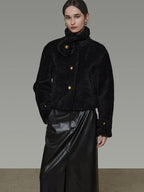 unspoken Warm Sculpted Tailoring Minimal Commuter Loose High Waist Wool Blend Short Coat