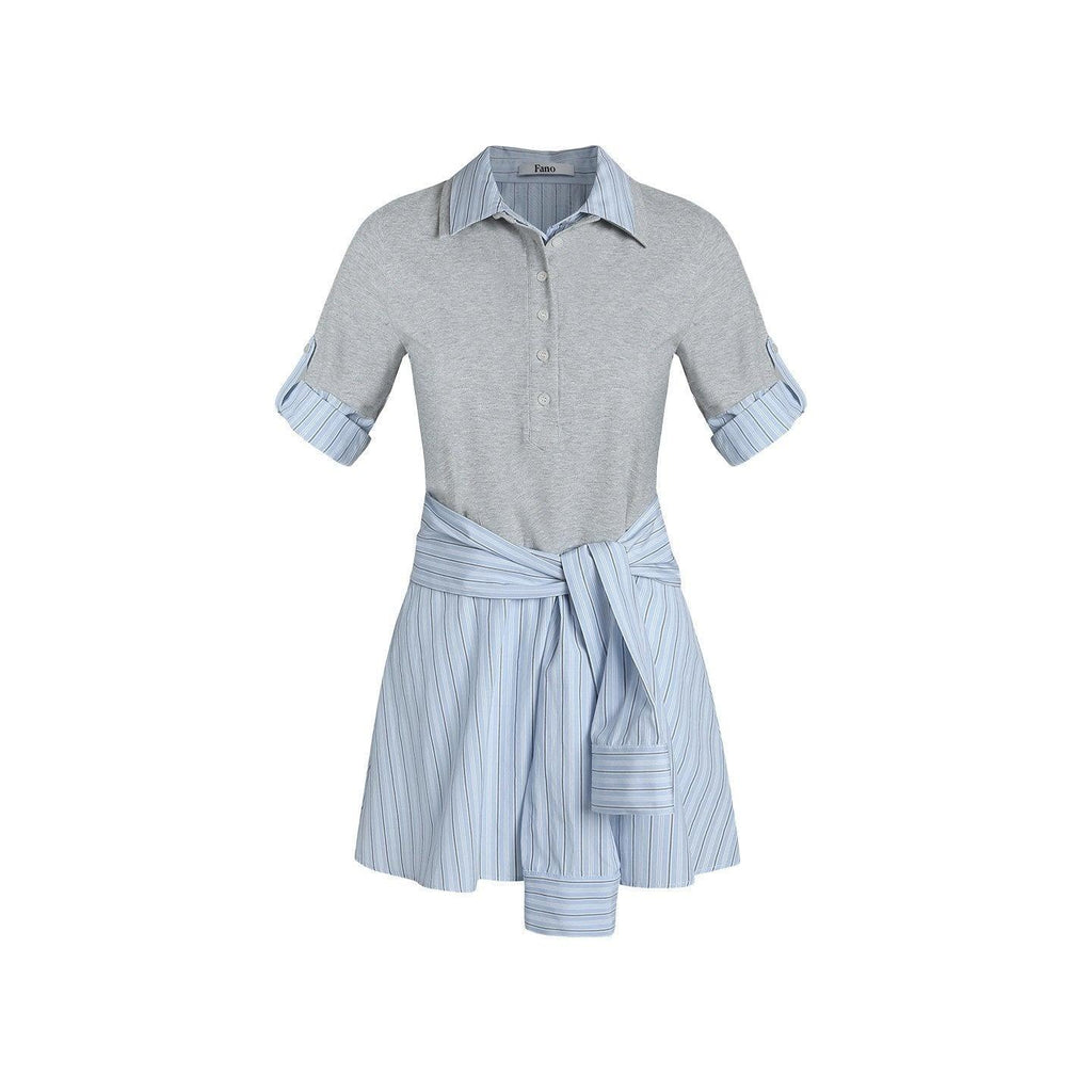 fano_High_Waist_A_Line_Polo_Collar_Short_Sleeve_Cotton_Blend_Light_Blue_Midi_Dresses_MISSTT