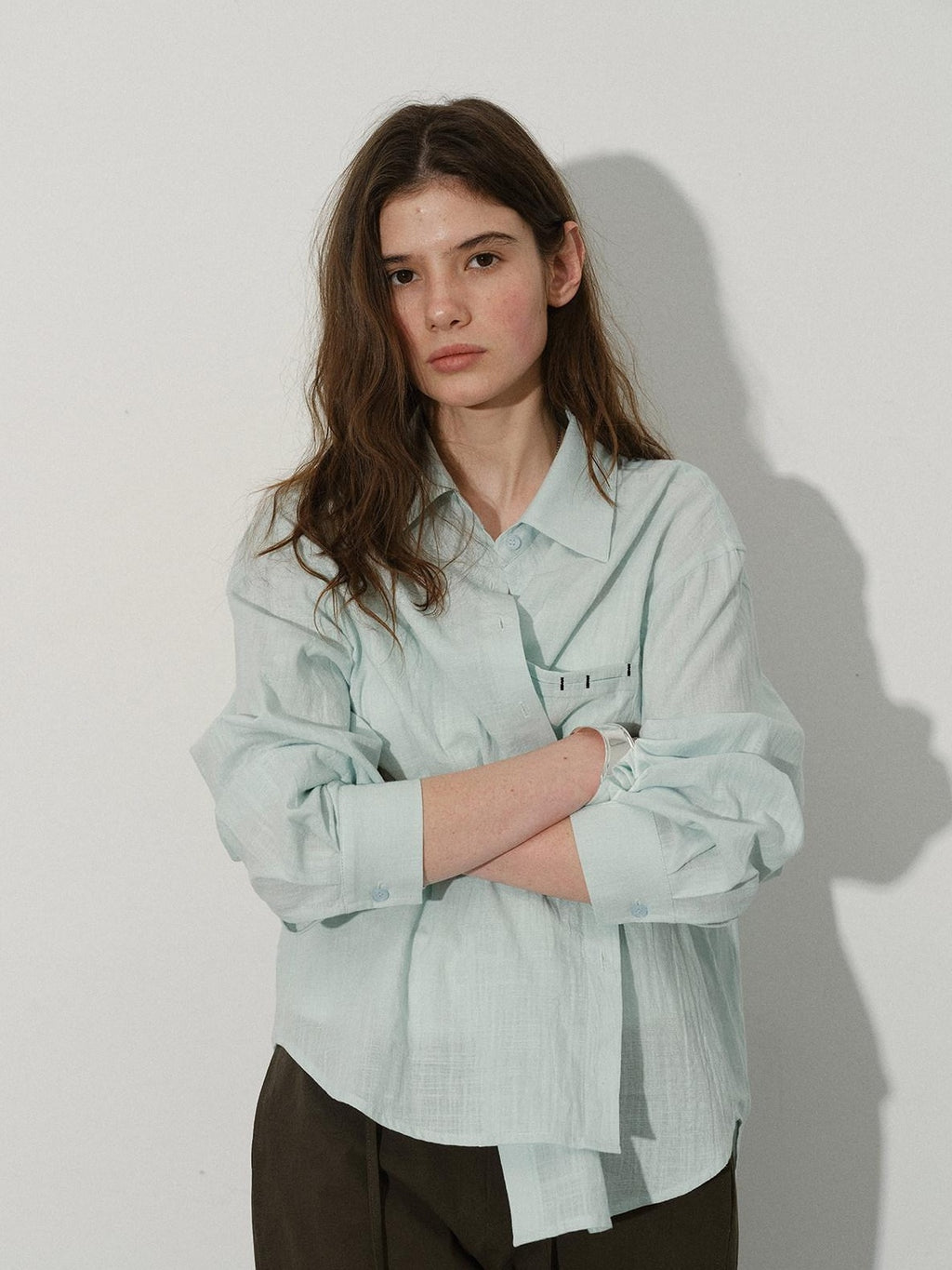 Lofi choose Pure Cotton Loose Fit Commuter Long Sleeve Collared Button Women Casual Shirts