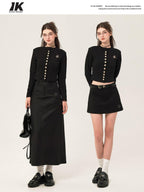 ikyou Soft Cotton Slim Fit Buttoned 3D Embellished Casual Women Knit Letter Cardigans