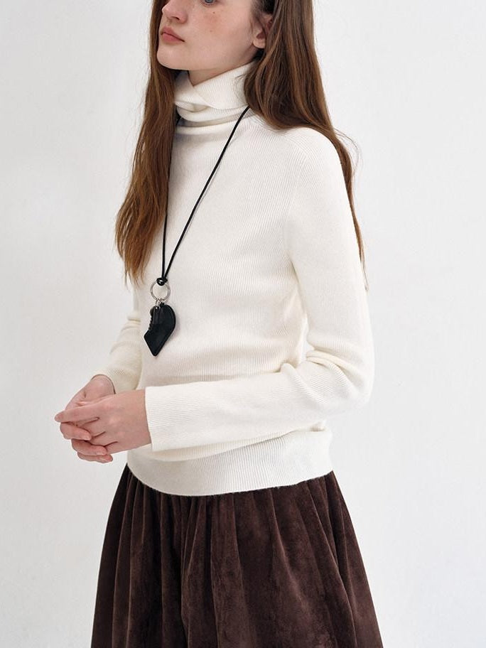 fano Soft Acrylic Blend Turtleneck Slim Fit Pullover Knit Women Everyday Sweaters