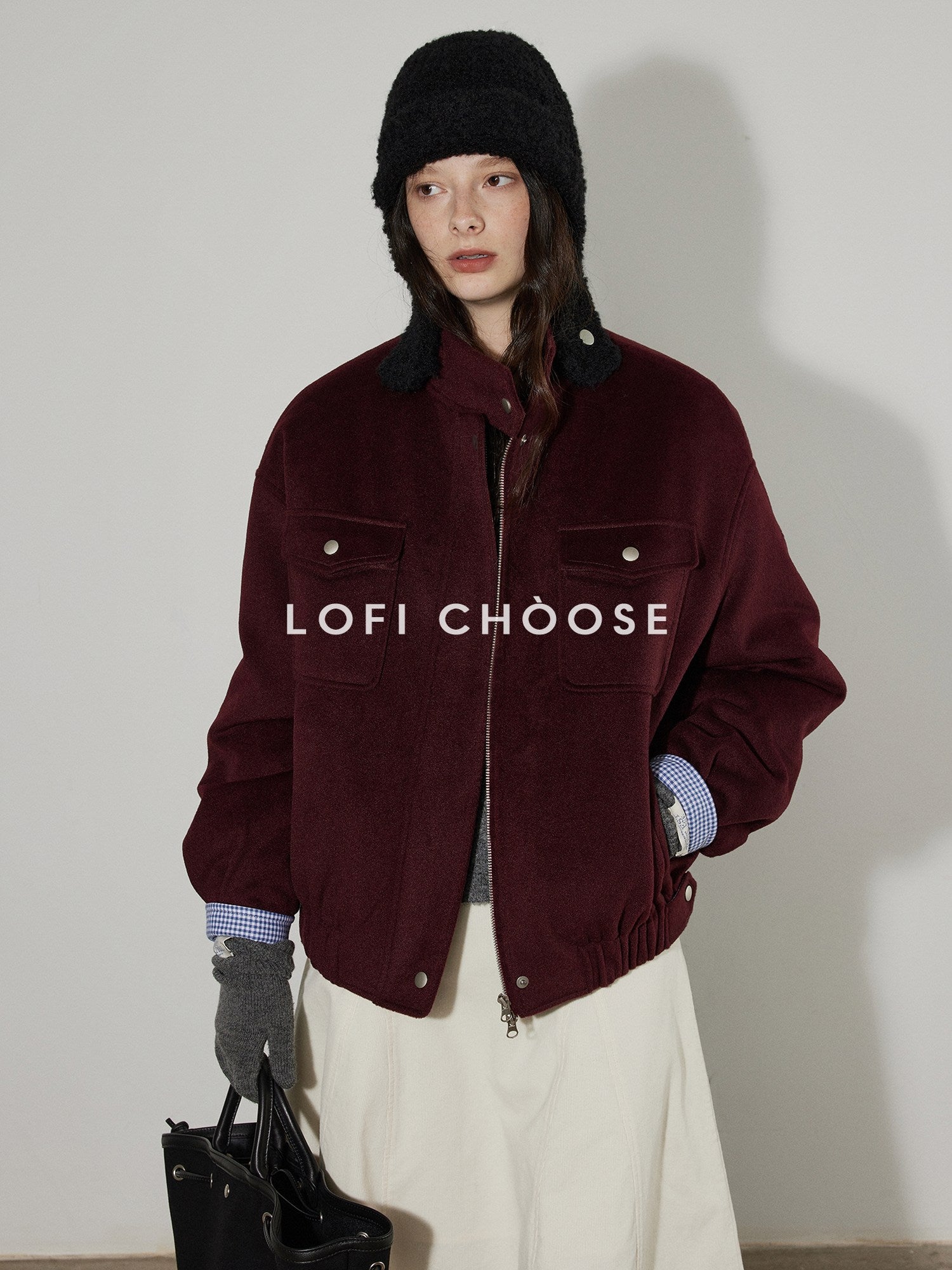 Lofi choose Pure Cotton High Waist Flared Loose Fit Women Office Off White Midi Skirts