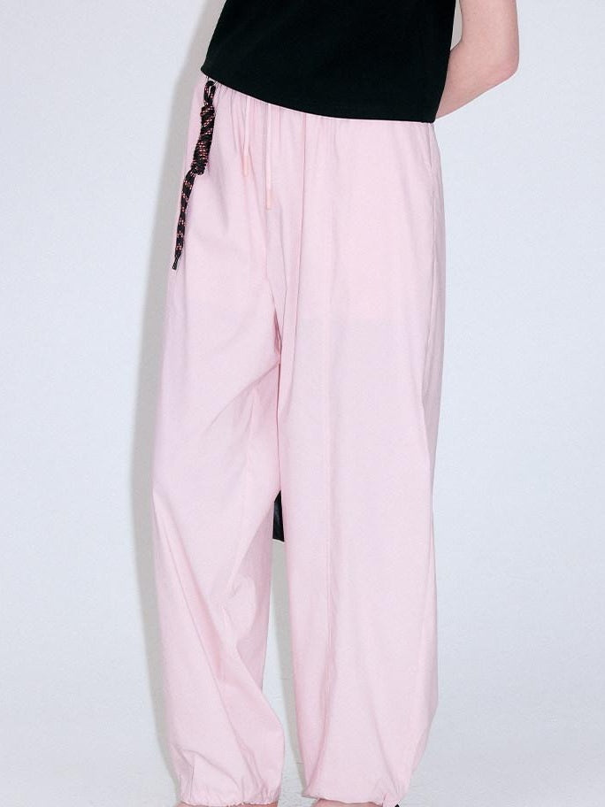 fano Soft Viscose Stretch Korean Relaxed Straight Pockets Elastic Waist Sweatpants