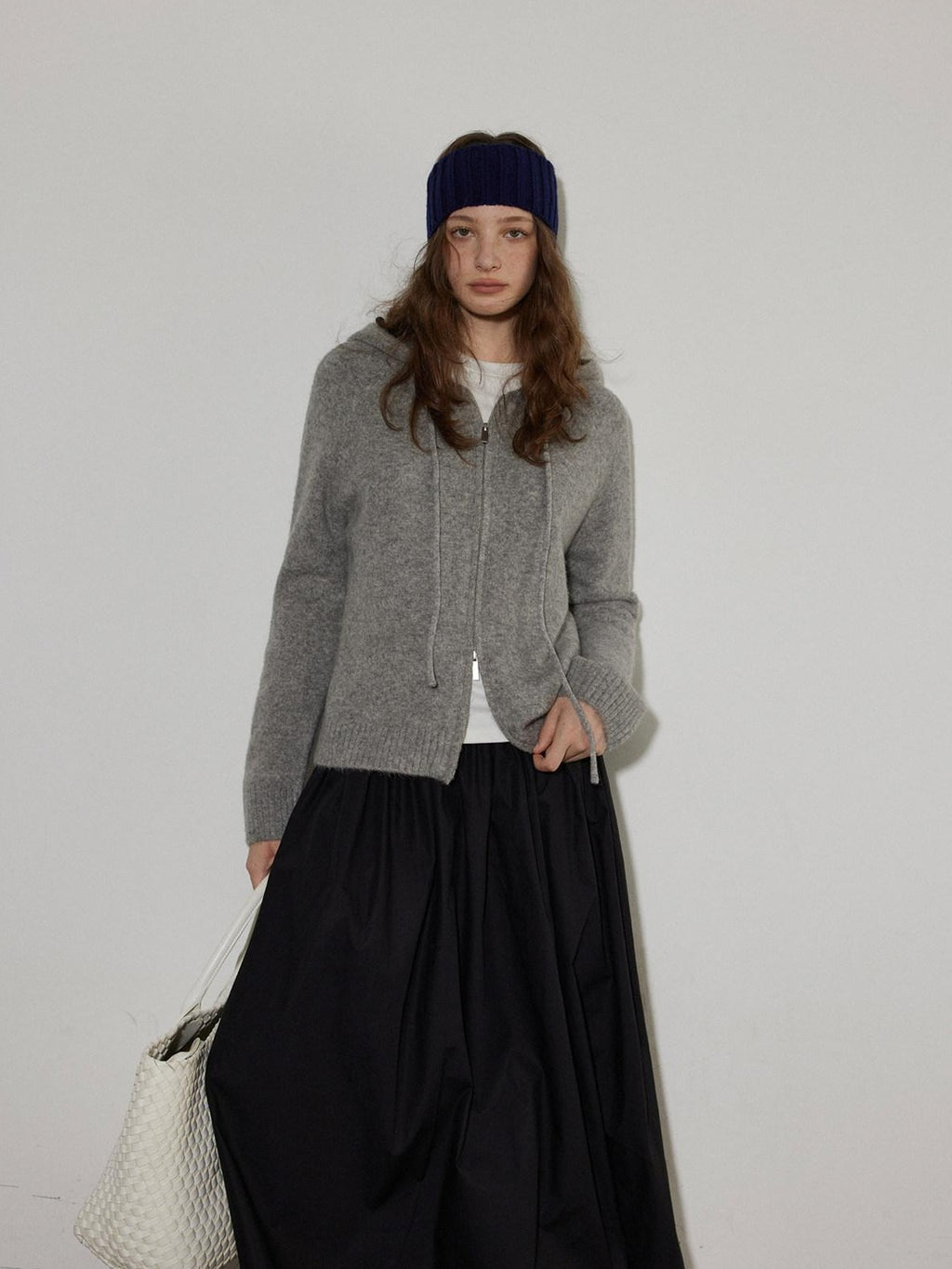 Lofi choose Soft Acrylic Wool Blend Oversized Zip Hooded Women Heather Gray Hoodie