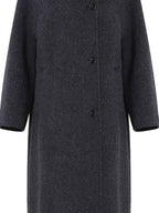 fano Pure Wool Single Breasted Lapel Midlength Straight Korean Women Gray Wool Coats
