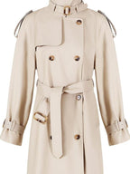 fano Mid Length Single Breasted Korean Commuter Straight Fit Solid Women Trench Coats