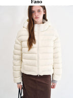 fano Ultra Warm 90 Percent White Duck Down Loose Hooded Unisex Down Jackets