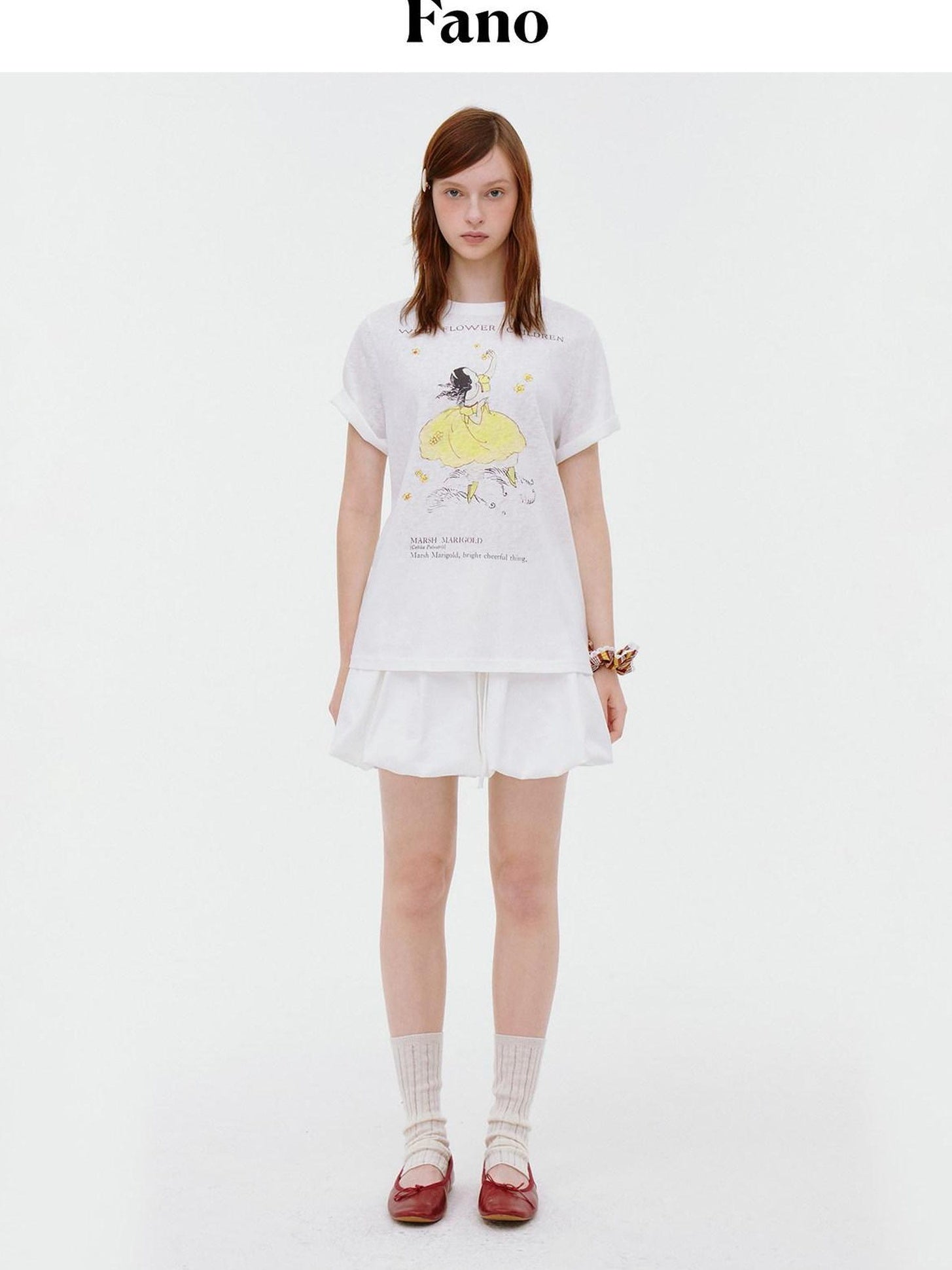 fano Lined Mid Waist A Line Bubble Skirt Loose Korean Solid White Mini Skirts