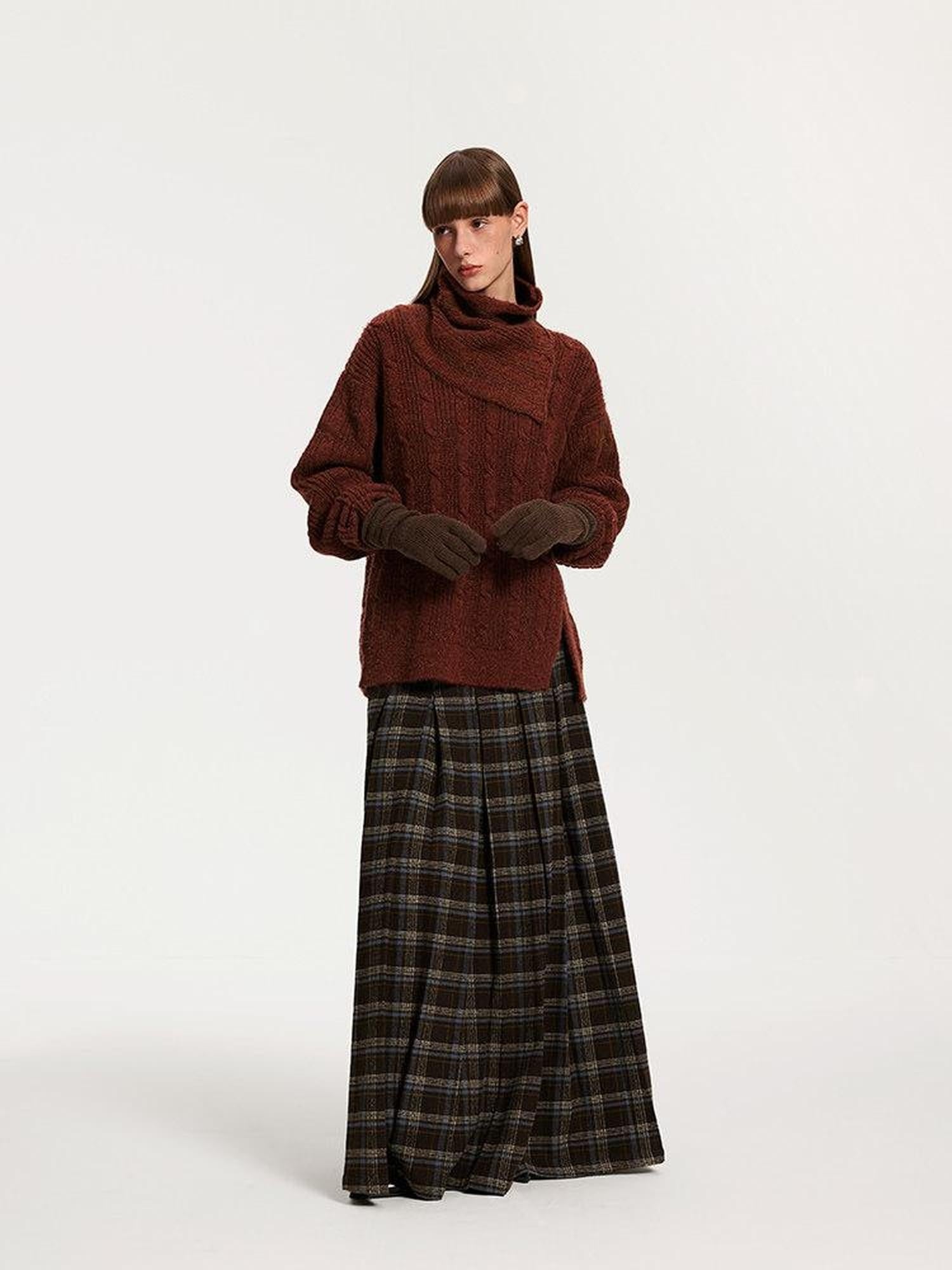 someone sometimes Vintage Red Turtleneck Commuter Pullover Knitwear Acrylic Wool Sweaters
