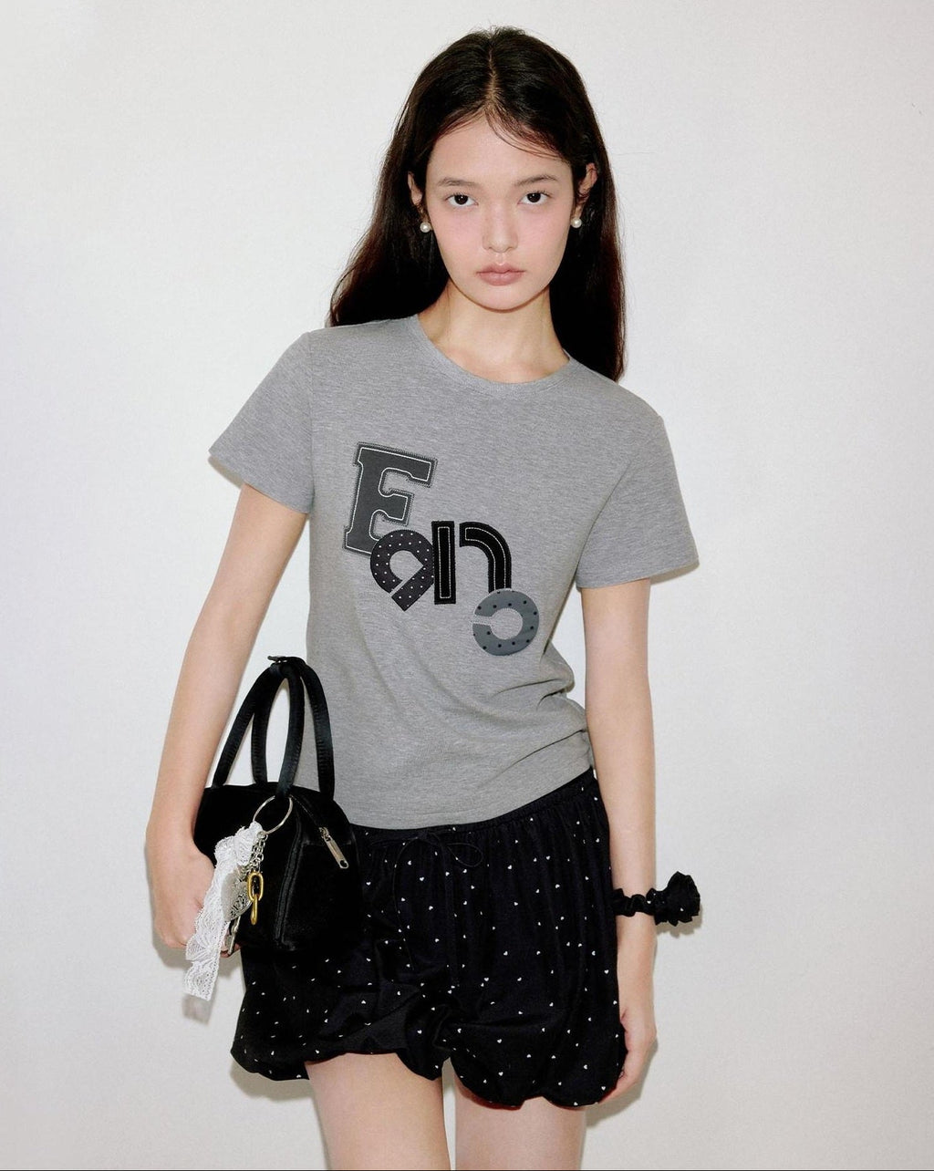 fano Creative Print Cotton Stretch Slim Fit Korean Crew Neck Short Sleeve T-Shirts