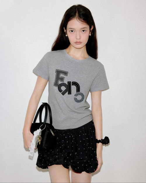 fano Creative Print Cotton Stretch Slim Fit Korean Crew Neck Short Sleeve T-Shirts