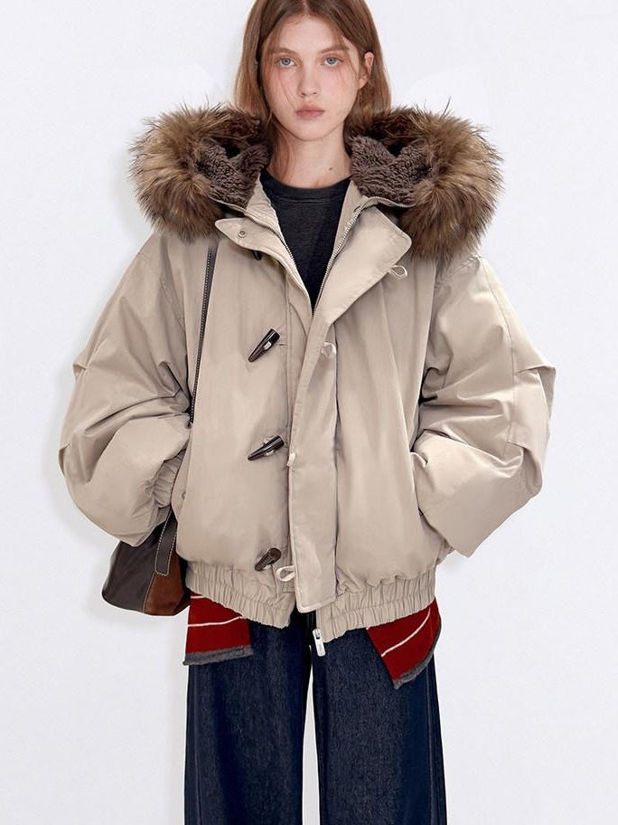 fano 90 Percent White Duck Down Warm Hooded Casual Windproof Womens Down Jackets