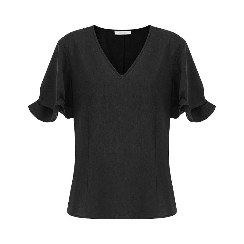 unspoken_Breathable_Lyocell_Minimalist_Office_Loose_V-neck_Women_Pullover_Blouses_MISSTT