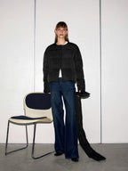 someone sometimes Vintage Blue Natural Waist Relaxed Fit Casual Polyester Wide Leg Jeans