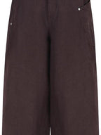 fano Breathable Pure Cotton Straight Leg Natural Waist Women Brown Sweatpants