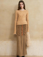someonesometimes Wool Blend Lined Vintage Straight Mid Hidden Zip Casual Women Maxi Skirts