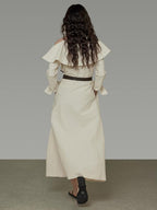 unspoken Comfortable Cotton Blend High Waist Asymmetrical Shirt Dress Office Maxi Dresses