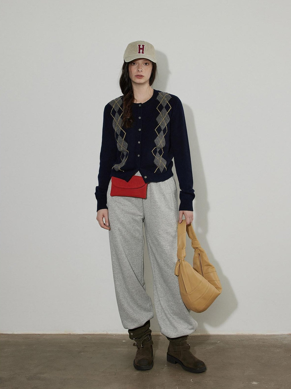 Lofi choose High Waist Casual Loose Straight Leg Women Navy Wide Leg Pants