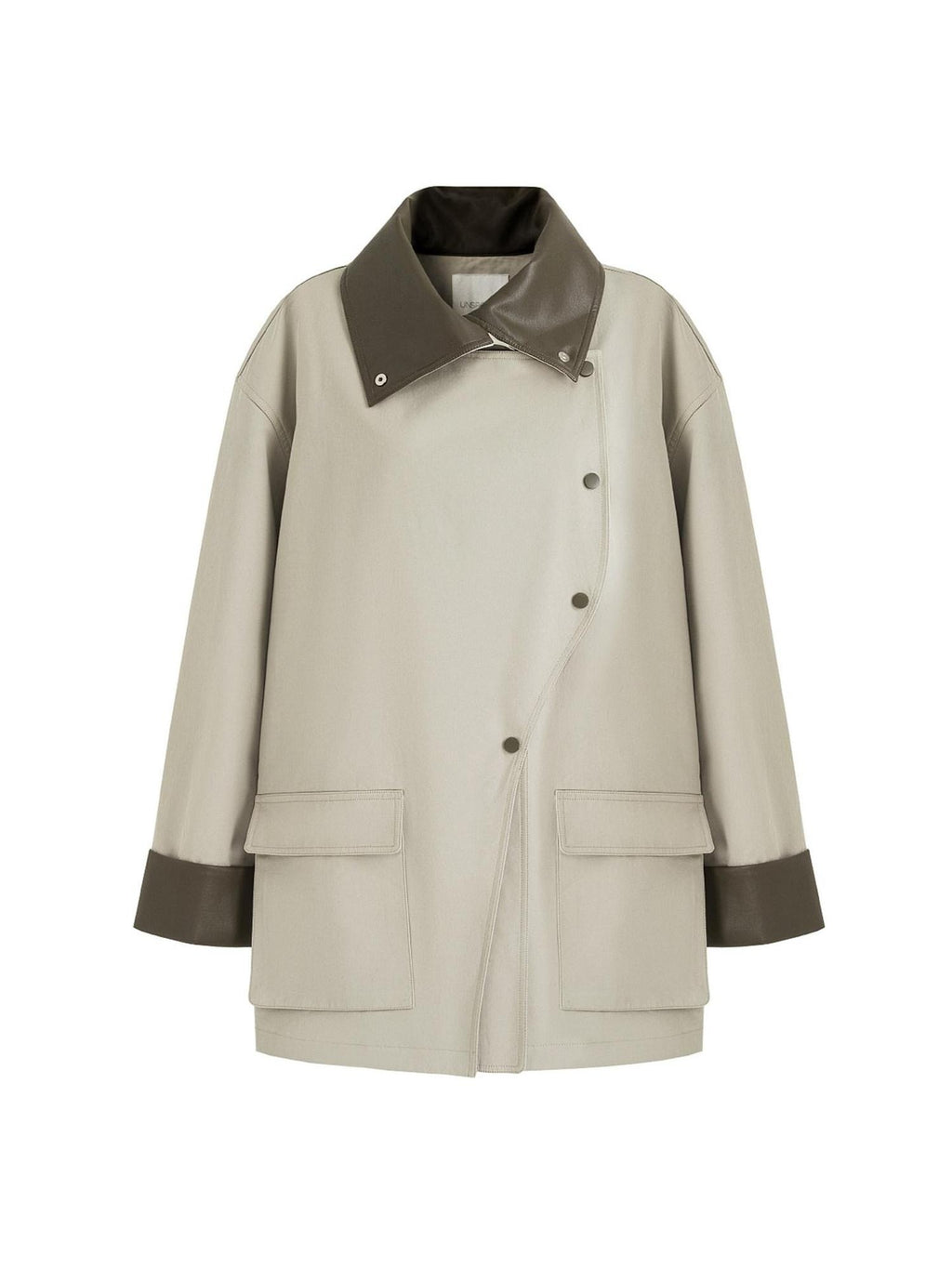 unspoken Pure Cotton Loose Mid Length Single Breasted Women Commuter Khaki Trench Coats