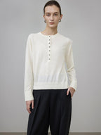 unspoken Pure Wool Minimalist Loose Pullover Crew Neck Women Knit Cardigans