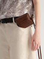 audreyyang High Waist Pure Cotton Pockets Relaxed Fit Women Solid Wide Leg Pants
