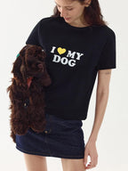 fano Stretch Cotton Printed Korean Loose Cropped Round Neck Short Sleeve T-Shirts