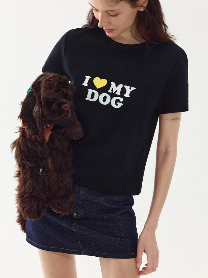 fano Stretch Cotton Printed Korean Loose Cropped Round Neck Short Sleeve T-Shirts