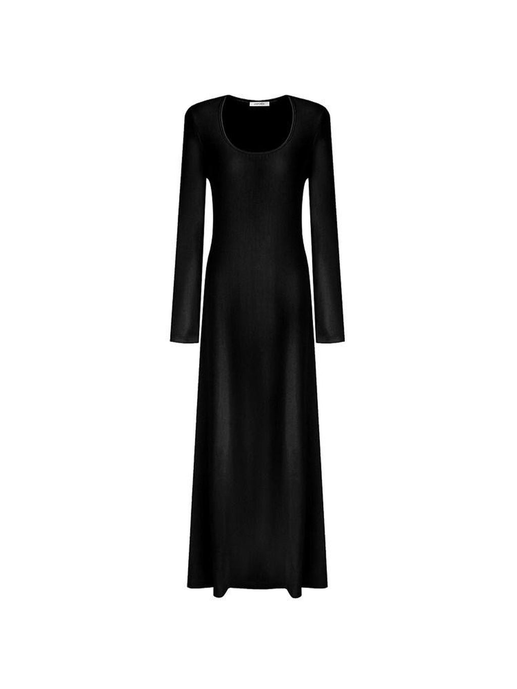 unspoken Waist Defining Knit Hline Minimalist Commuter Long Sleeve Maxi Dresses