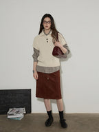 Lofi choose Comfortable Loose Plaid Button Collar Long Sleeve Women Workwear Midi Dresses