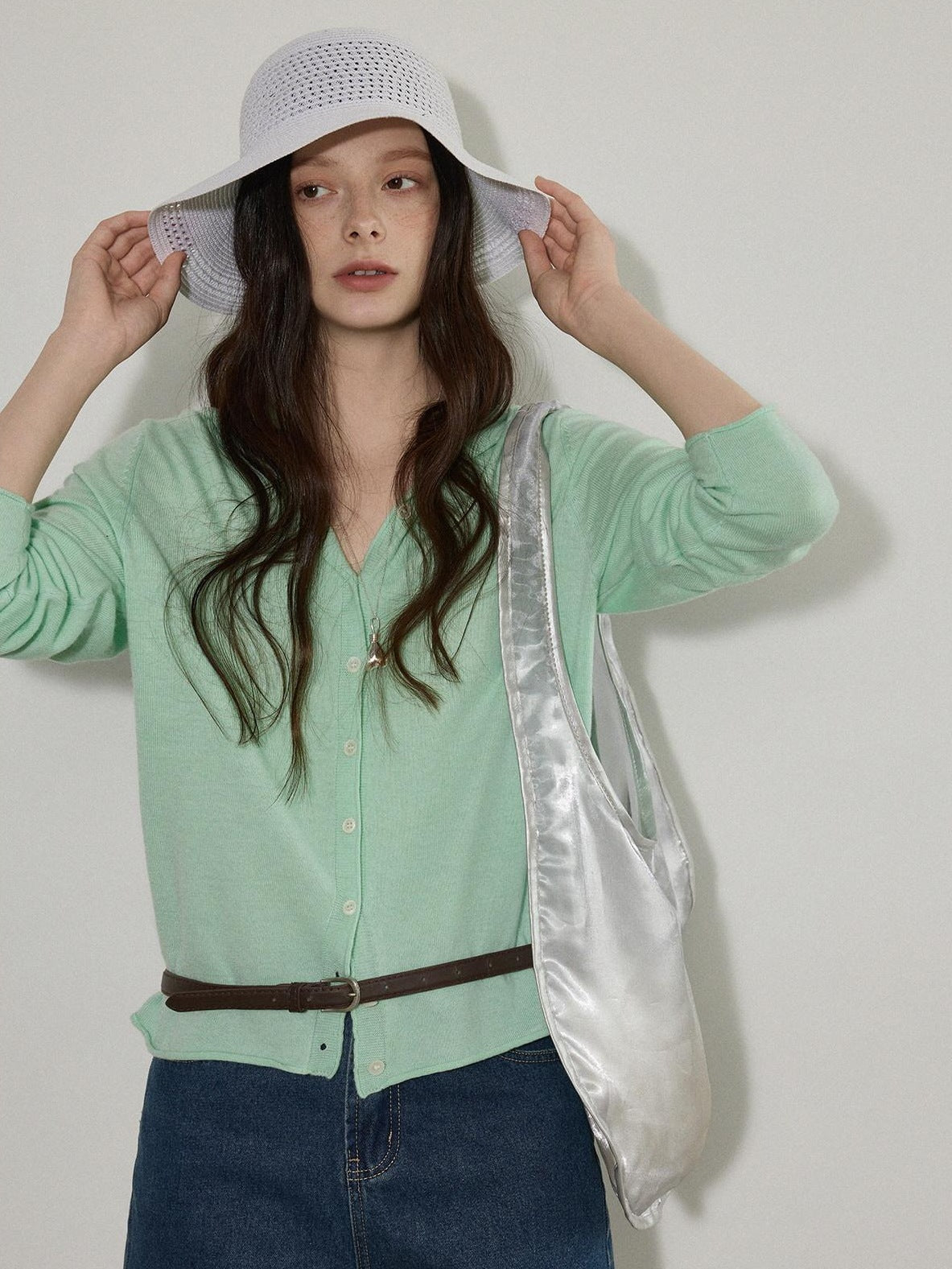 Lofi choose Soft Acrylic Blend Hooded Button Loose Fit Commuter Women Knit Cardigans