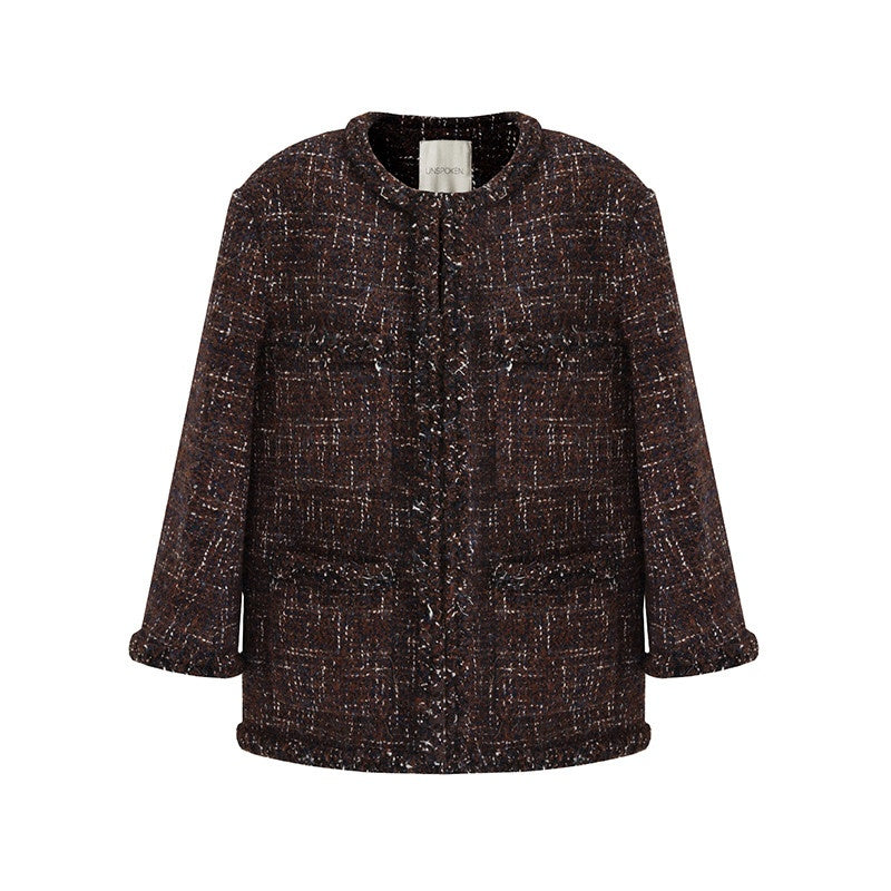 unspoken_Warm_Wool_Blend_Button_Front_Round_Neck_Relaxed_Fit_Office_Women_Short_Coat_MISSTT